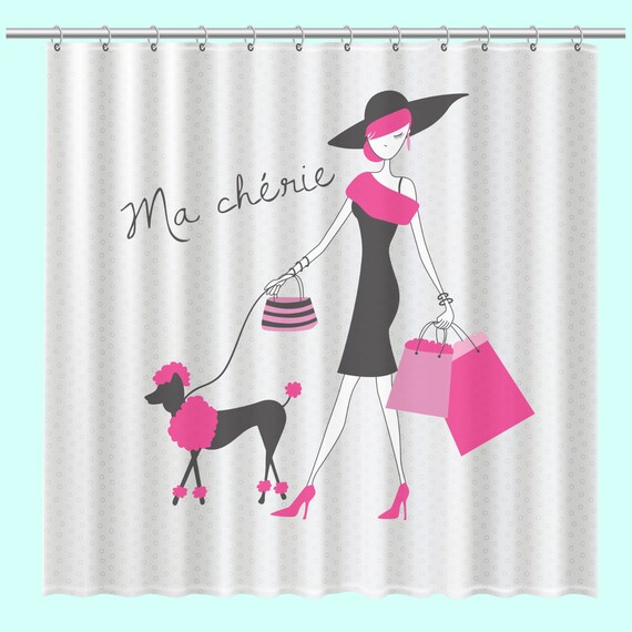 Ma Cherie Paris Shower Curtain Paris Theme Bath Decor French Etsy