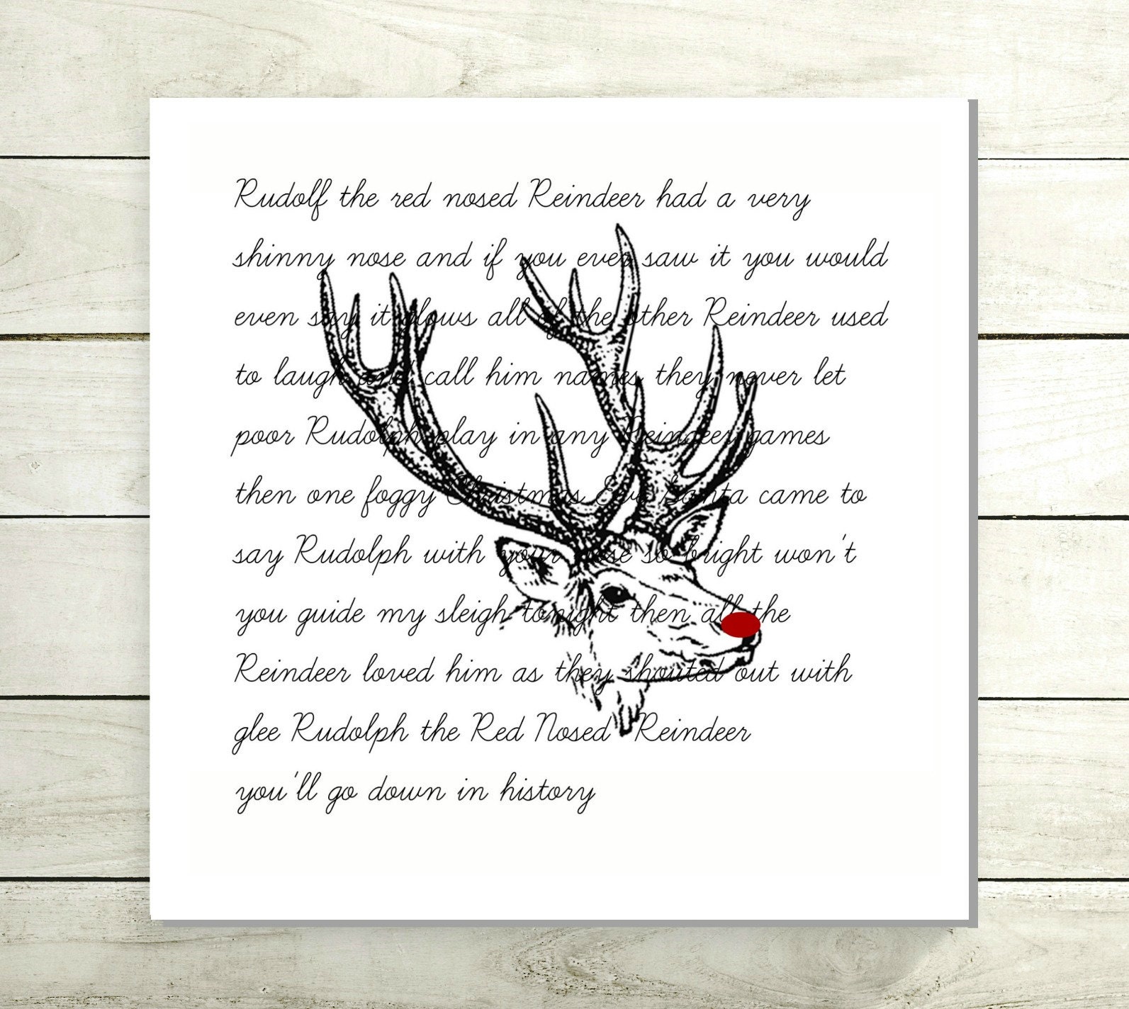 Rudolph The Red Nosed Reindeer Christmas Sign Unique