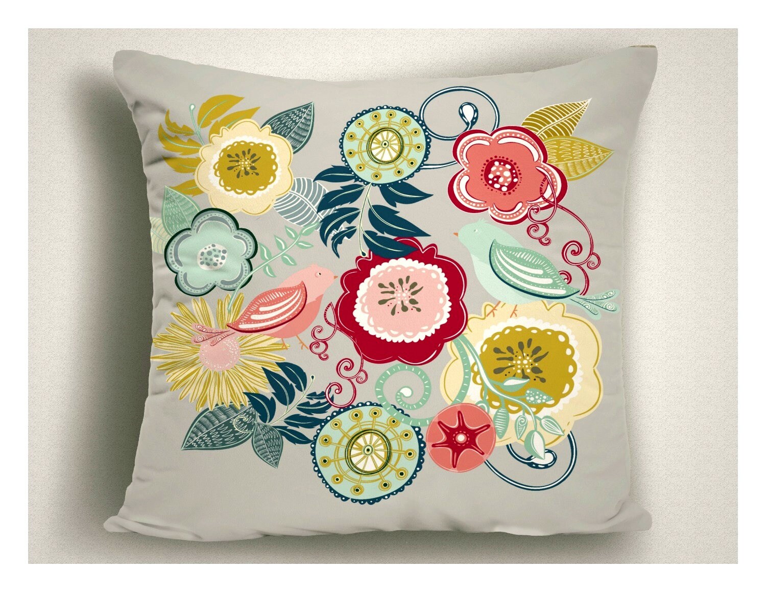 Abstract Flowers Outdoor Pillow Unique Decorative Patio Pillow