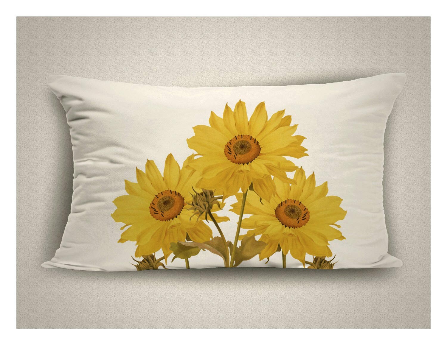 Outdoor Lumbar Pillow Yellow Sunflowers Decorative Outdoor Etsy