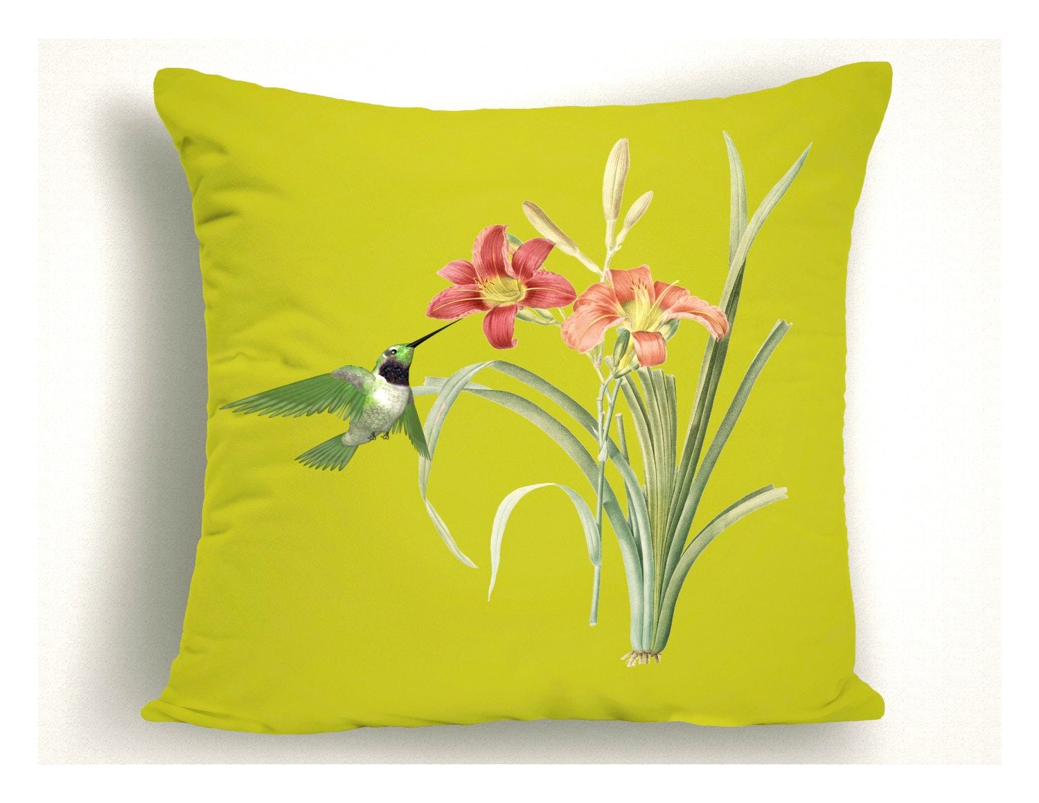 Hummingbird Outdoor Pillow Outdoor Decor Patio Accent Pillow