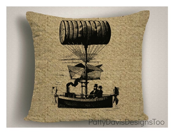 Man Cave Throw Pillow Burlap Man Cave Pillow Steam Punk Etsy