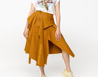 Falda de verano asimétrica / Falda de talle alto