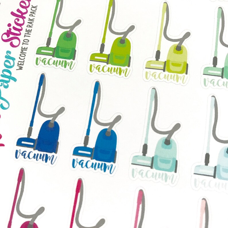 Vacuum Vacuum/clean set of 28 stickers for your Erin Etsy