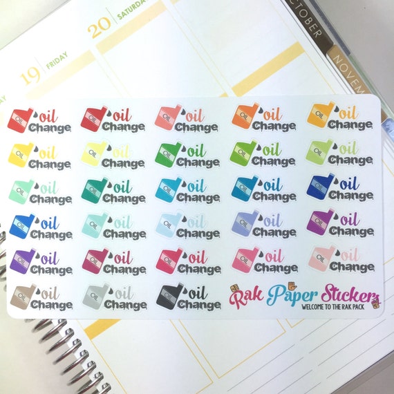 oil change stickers set of 28 stickers for your erin etsy