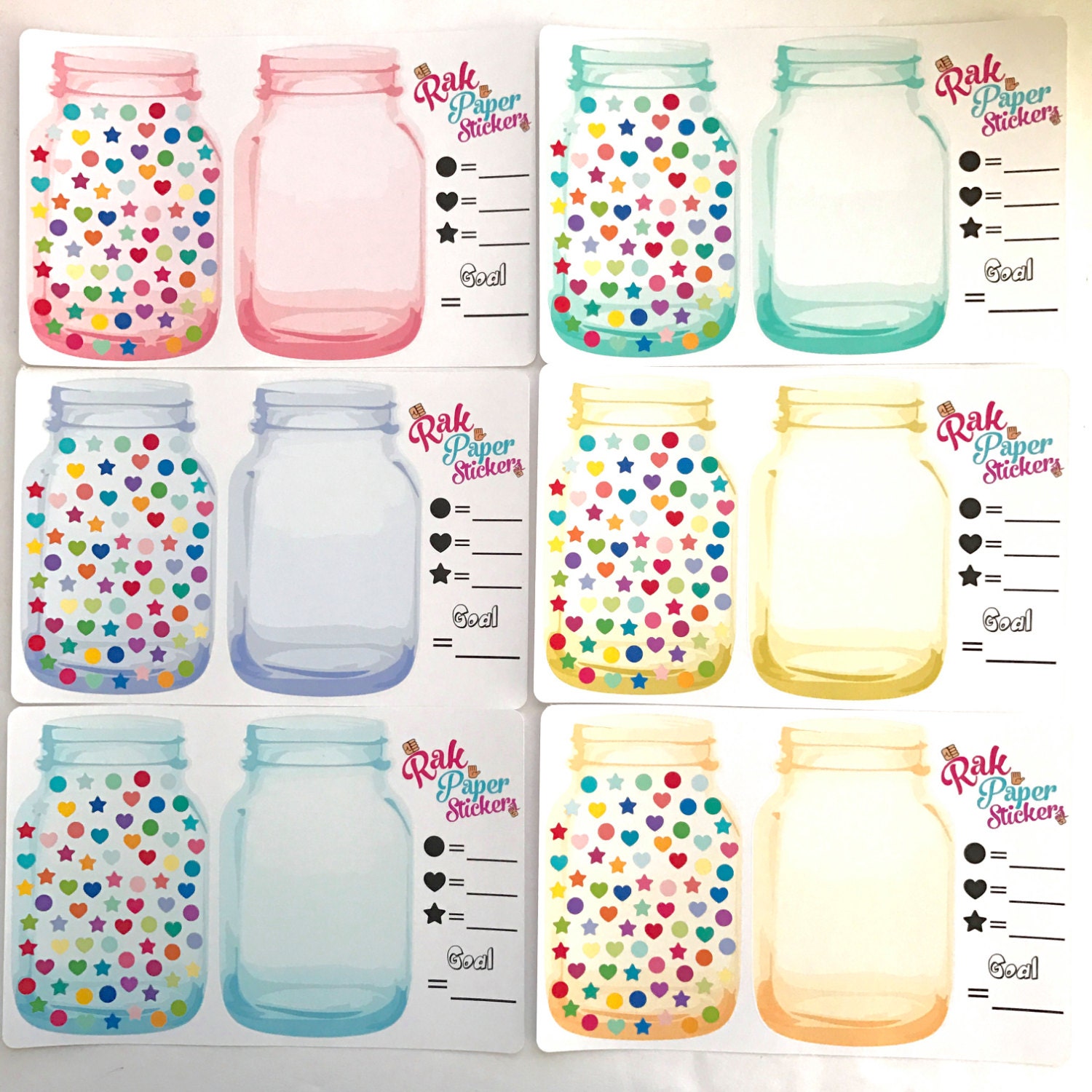 Weight Loss Tracker Mason Jar set of 76 stickers for your Etsy