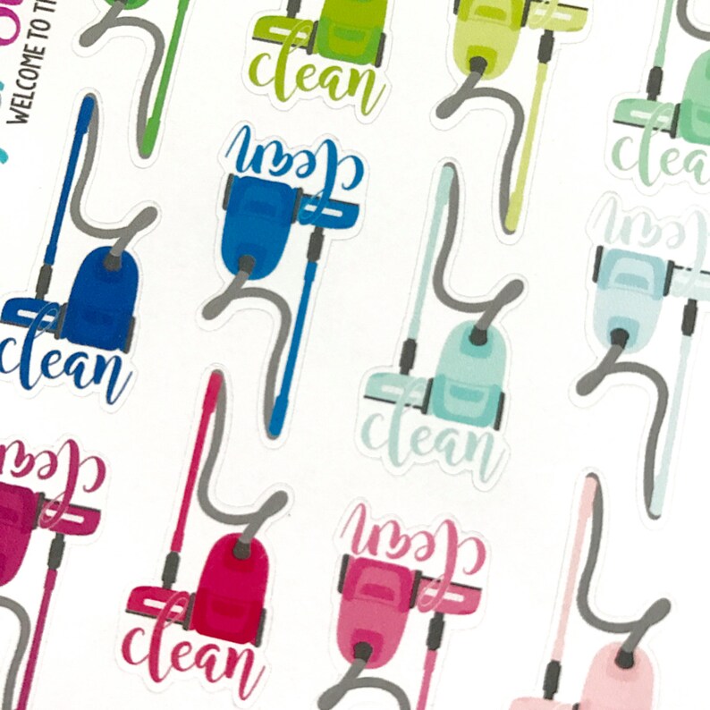 Vacuum Vacuum/clean set of 28 stickers for your Erin Etsy