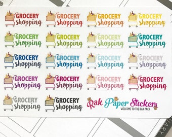 Grocery Shopping! - set of 18 stickers for your Erin Condren, Inkwell Press, Happy Planner or other calendar or planner!
