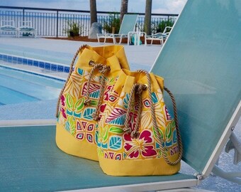 Sunny Yellow Tropical Print