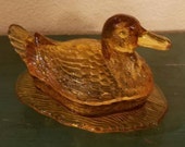 Fenton Glass Duck on Water.