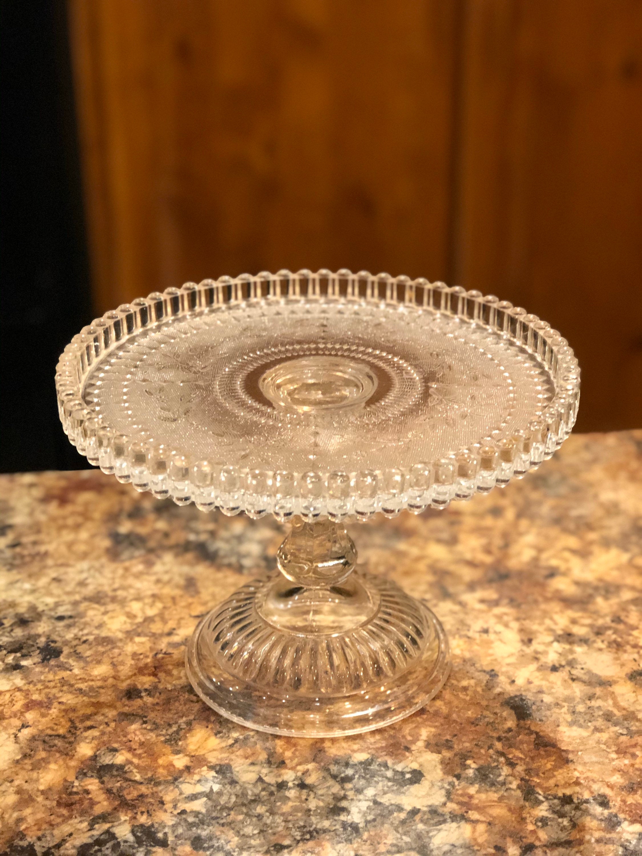 Cake Stand Vintage Sandwich Glass Etsy