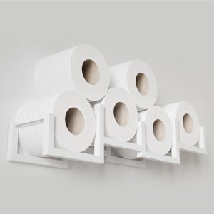 Porta carta igienica da parete, mensola portaoggetti galleggiante in legno TP per più rotoli di carta igienica, porta rotolo di carta igienica sospeso in legno Brick