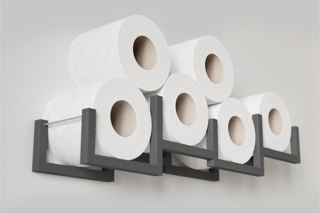 Wood Wall Mounted Toilet Paper Holder With Shelf And Tissue Dispenser