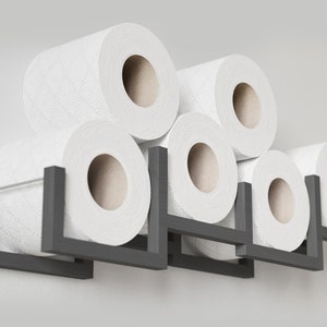 Toilet paper holder shelf wc roll wall mount wood floating rack for bathroom brick