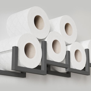 Porta carta igienica da parete, mensola portaoggetti galleggiante in legno TP per più rotoli di carta igienica, porta rotolo di carta igienica sospeso in legno Brick