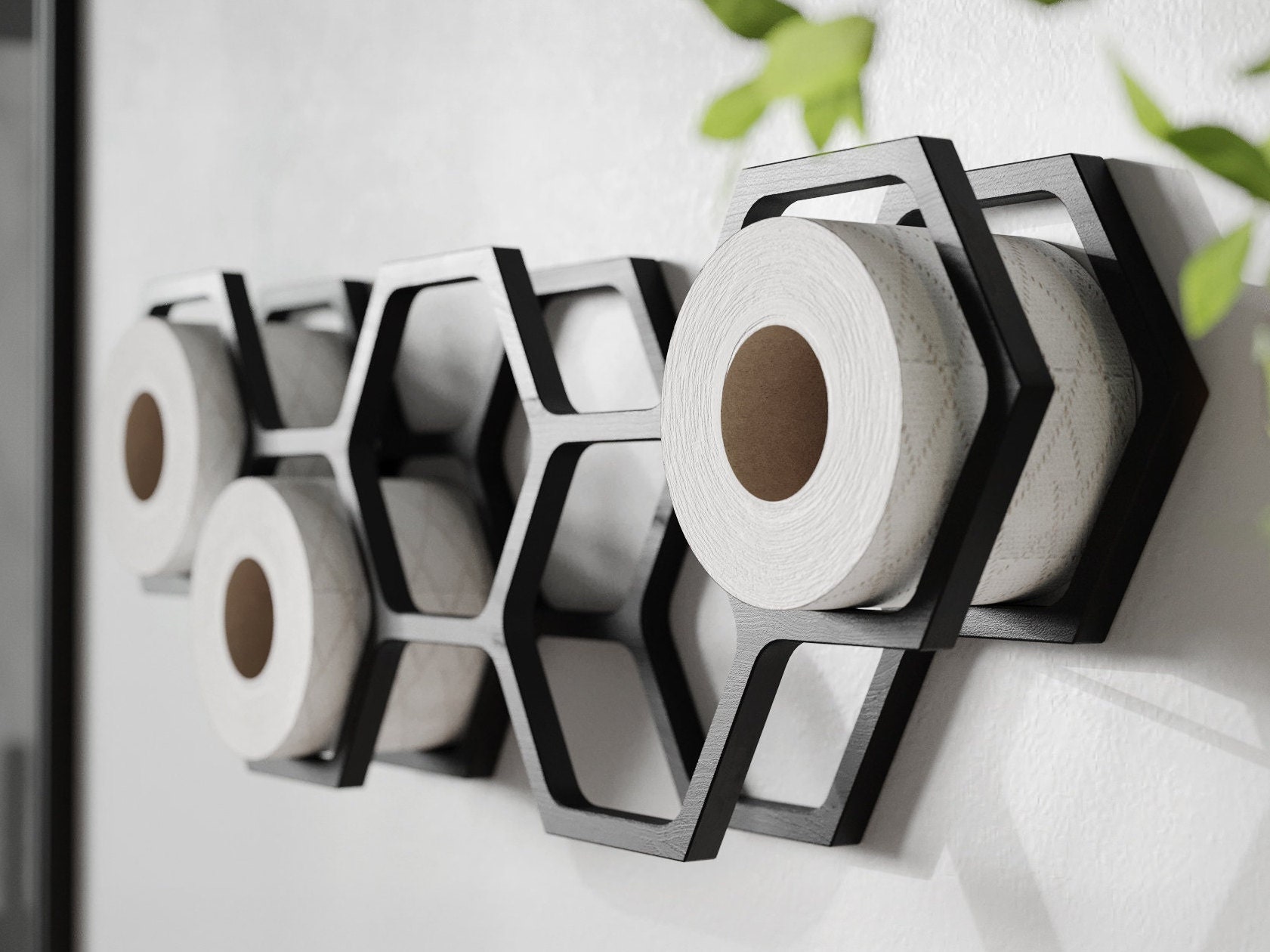 Houten toiletpapierhouder, wandhouder voor meerdere rollen, reserve TP- rolrekken, walnoot drijvende muur displayplank, hangende opbergplanken voor weefsel (walnoot