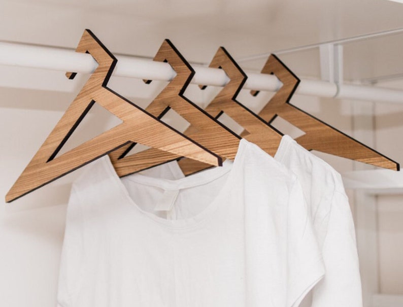 Wood clothes hanger wedding dress holder wooden rack adult clothing rack set of 10 image 1