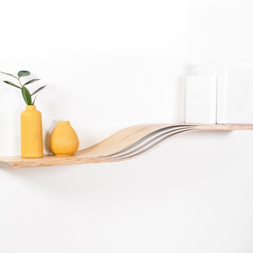 Floating Wall Shelf Wooden Hanging Geometric Book Wandregal Etsy