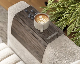 Sofa arm tray table couch bedside wood coaster coffee cup foldable protector mat tv chair armrest caddy end tables trays