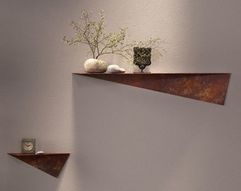 Metal wall floating shelf unique shelves geometric wandregal mounted rustic
