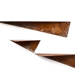 Mensola sospesa da parete in metallo, ripiani unici geometrici wandregal montati in stile rustico immagine 8