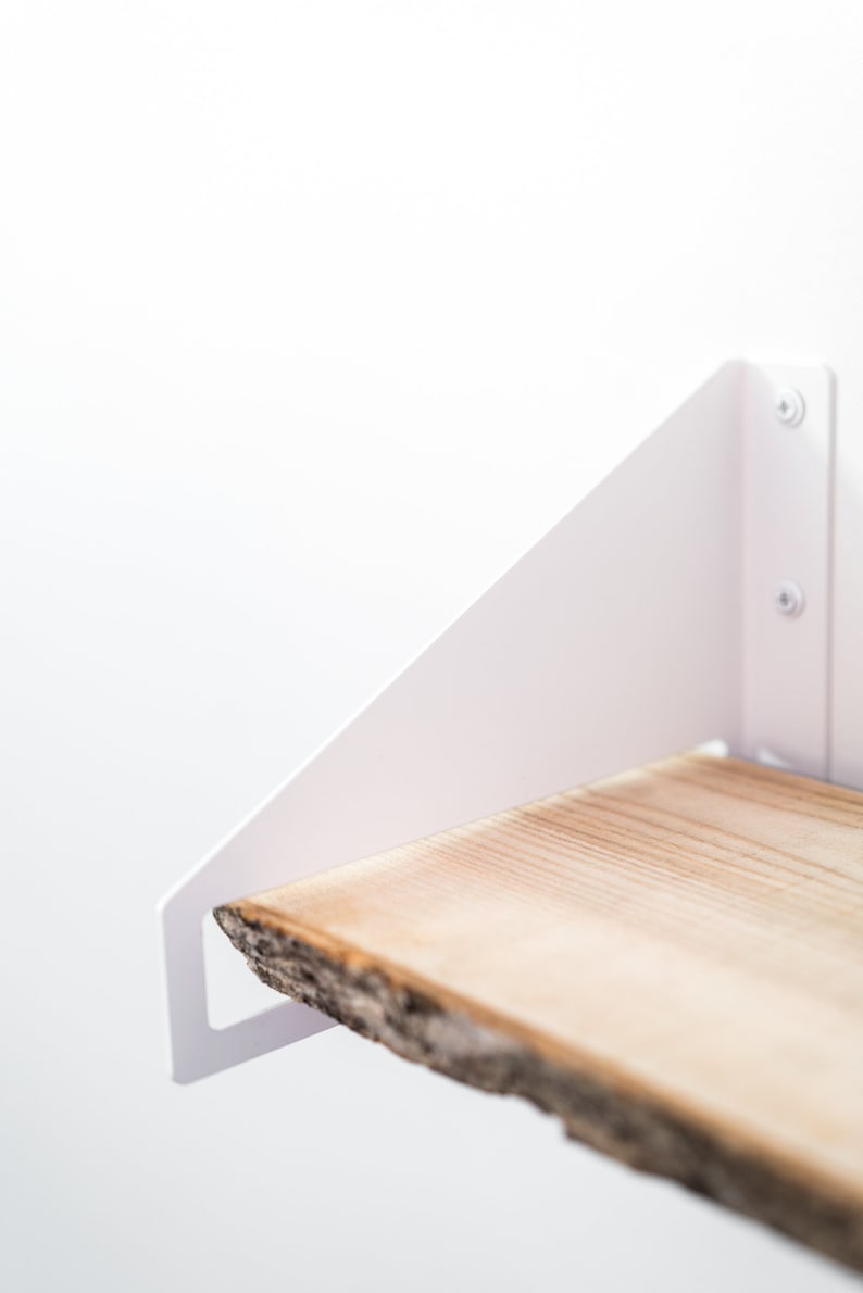 Floating wall shelf brackets Wooden metal hanging geometric book wandregal wall shelves wood modern handmade furniture image 8