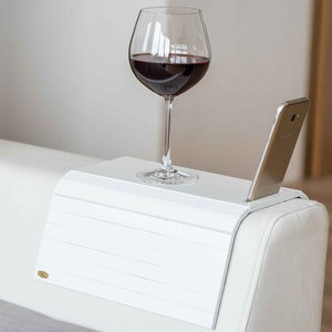 Sofa arm tray table couch bedside wood coaster coffee cup foldable protector mat tv chair armrest caddy end tables trays
