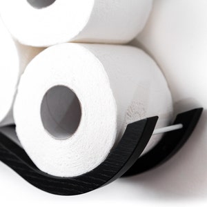 Toilettenpapierhalter Regal WC-Rolle Wandhalterung Holz schwimmendes Regale für Badezimmer Wave Bild 9