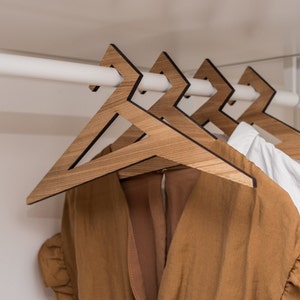 Wood clothes hanger wedding dress holder wooden rack adult clothing rack set of 10 image 6