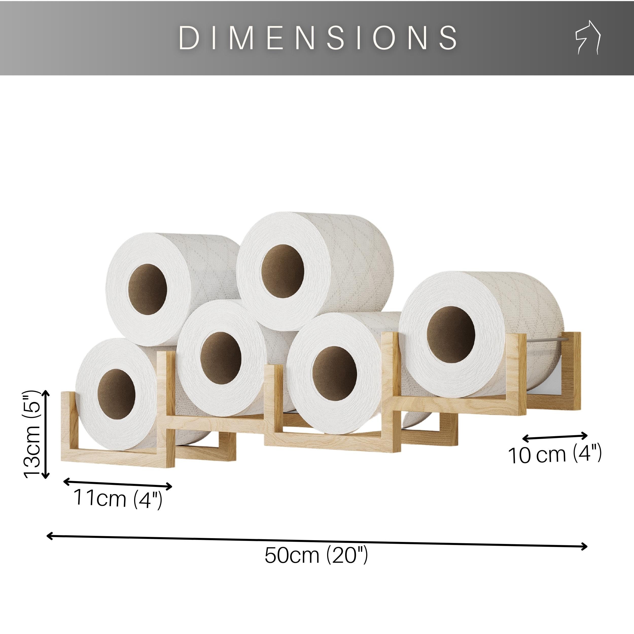 Houten toiletpapierhouder, wandmontage voor meerdere rollen, reserve TP- rolrekken, walnoot zwevende muur displayplank, hangende opbergplanken voor weefsel
