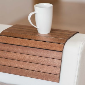 Sofa arm tray table couch bedside wood coaster coffee cup foldable protector mat tv chair armrest caddy end tables trays