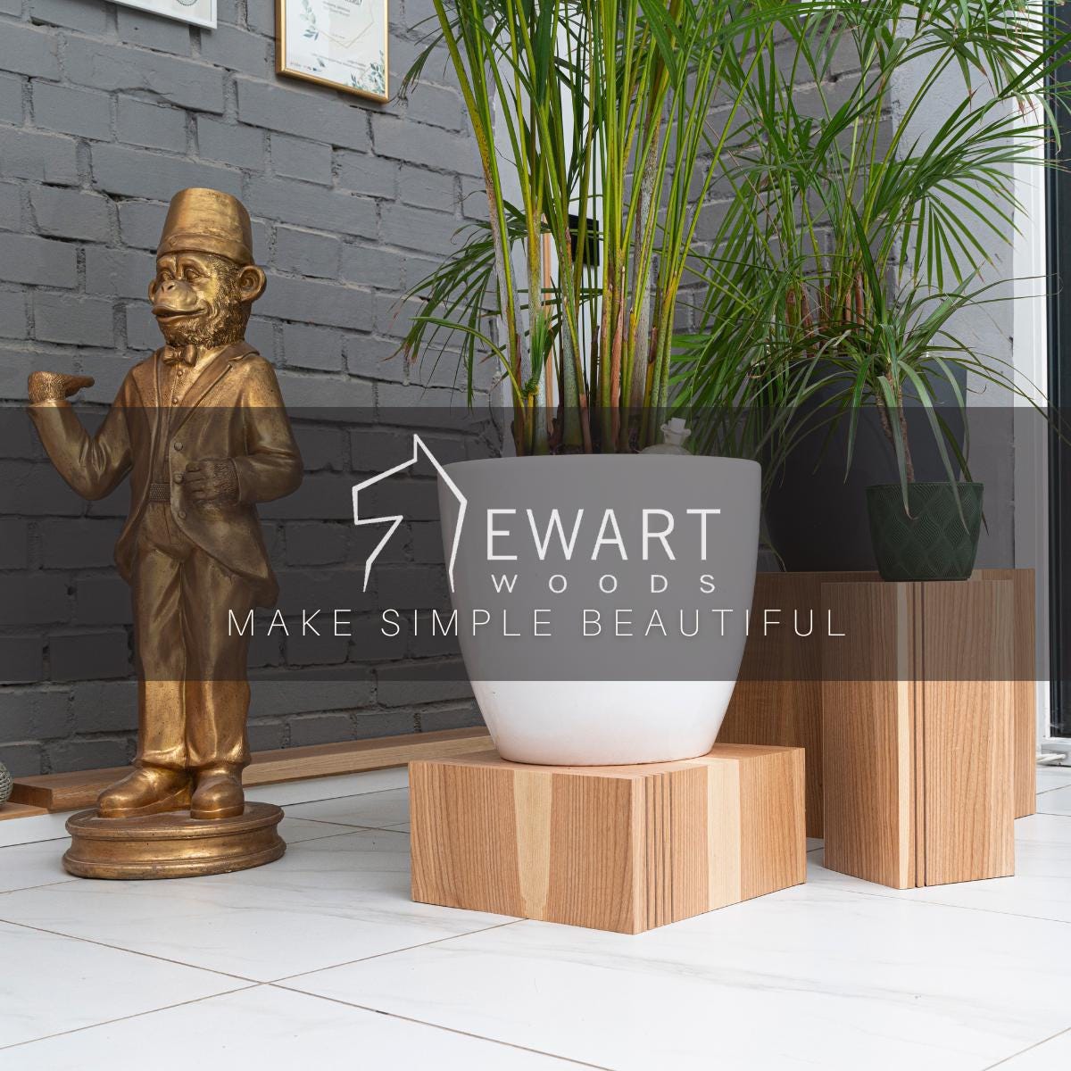 Base Espositiva In Legno Massello Rettangolare Per Vasi, Statue E Bonsai, Supporto Rustico Per Soggiorno E Studio, Colore Multicolore
