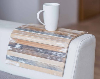 Wooden sofa arm tray table couch bedside wood coaster coffee cup foldable protector mat tv chair armrest caddy end tables trays vintage