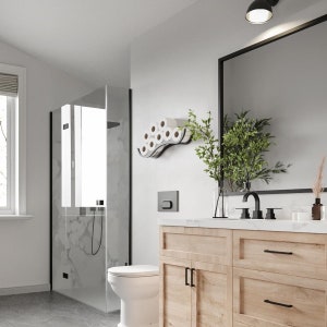 Toilettenpapierhalter Regal WC-Rolle Wandhalterung Holz schwimmendes Regale für Badezimmer Wave Bild 5