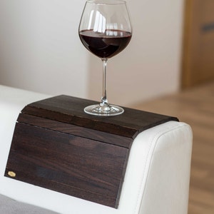 Sofa arm tray table couch bedside wood coaster coffee cup foldable protector mat tv chair armrest caddy end tables trays