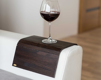 Sofa arm tray table couch bedside wood coaster coffee cup foldable protector mat tv chair armrest caddy end tables trays