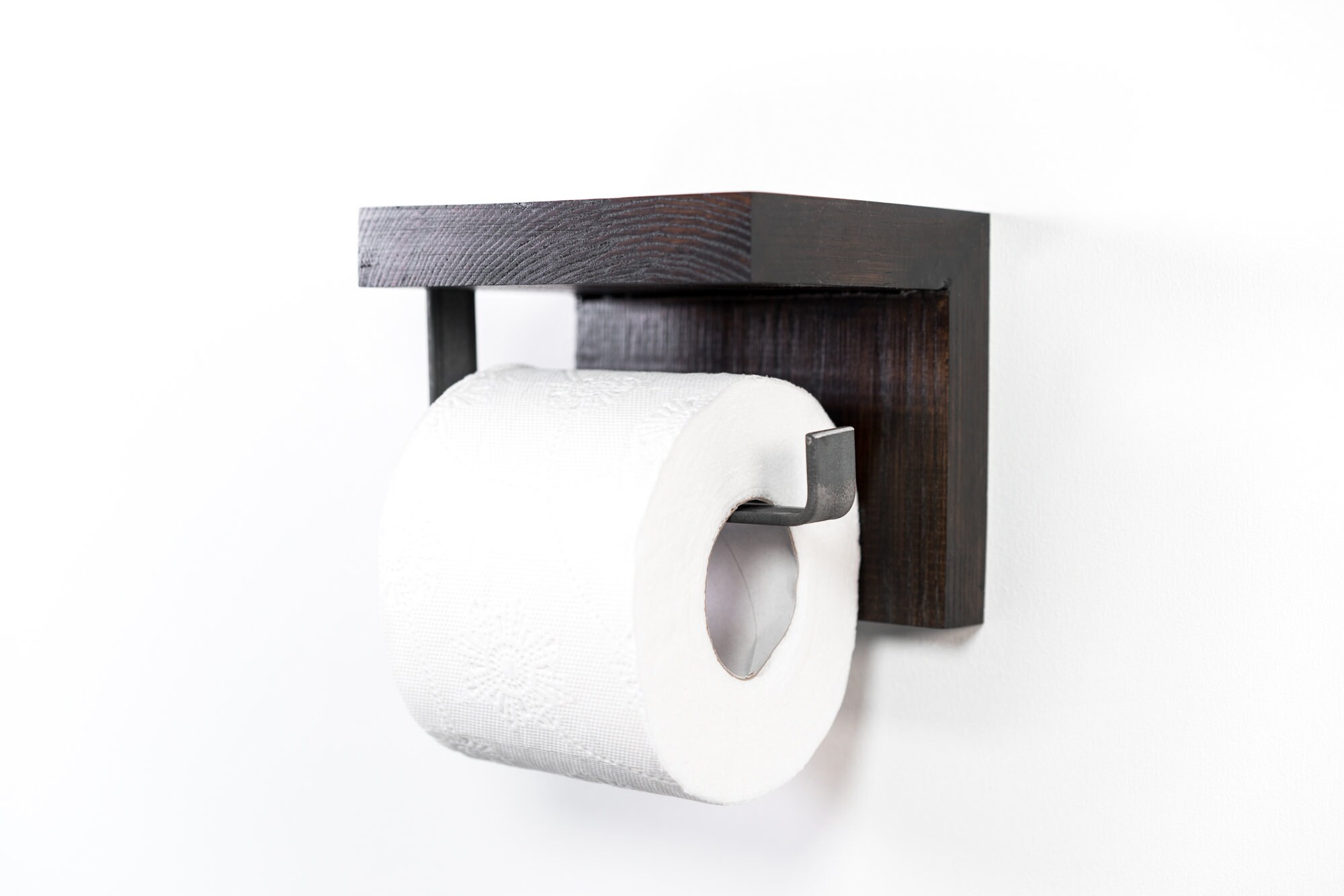 Toilet Paper Holder with Shelf - Wall Mount Bathroom Paper Roll