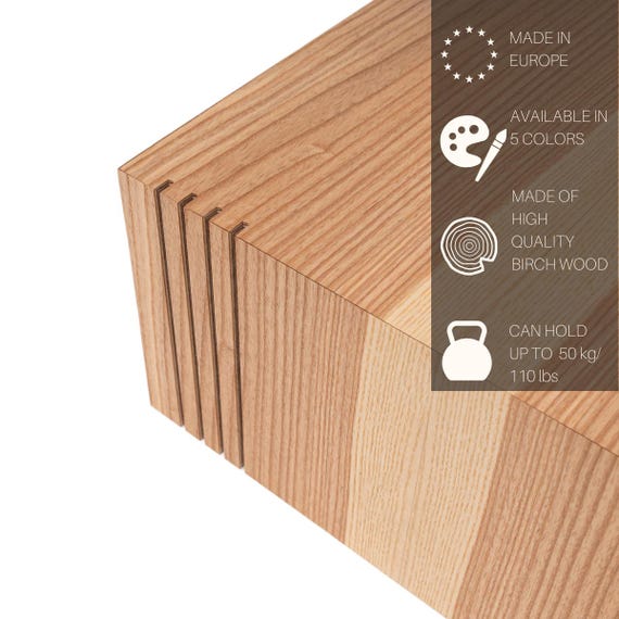 Cabilock Base Quadrata In Legno Palissandro - Espositore Per Vasi, Teiere, Oggetti - 12x12 Cm - Colore Caffè Dorato