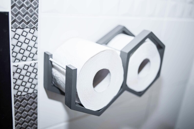 Toilet paper holder wall mounted wooden toilet paper shelf holder for toilet paper rolls mini honeycomb