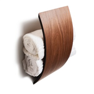 Porte-serviettes Mural 3 Barres Avec étagère En Bois - 86,9x30 Cm, Capacité 6 Serviettes - Rangement Salle De Bain Marron Rustique