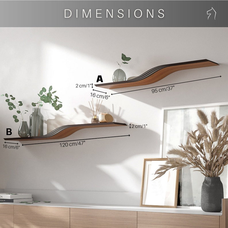 Floating Wall Book Shelf Wood Shelves Wooden Geometric Etsy