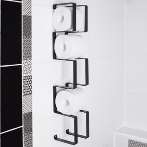 Toilet paper holder shelf wc roll wall mount steel floating rack for bathroom metal brick