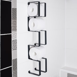 Toilet paper holder shelf wc roll wall mount steel floating rack for bathroom metal brick