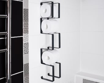Toilet paper holder shelf wc roll wall mount steel floating rack for bathroom metal brick