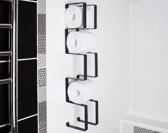 Anthracite Steel Toilet Paper Holder from Metal, Wall Mount Bathroom Rack
