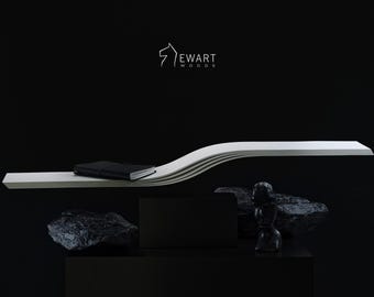 Biała pływająca półka ścienna