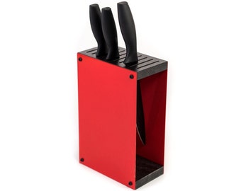 Standing steel Knife block