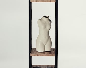 Small Floating Wall Shelf, Black Frame Trinket Display, Modern Entryway Organizer, 3 Tier Living Room Accent