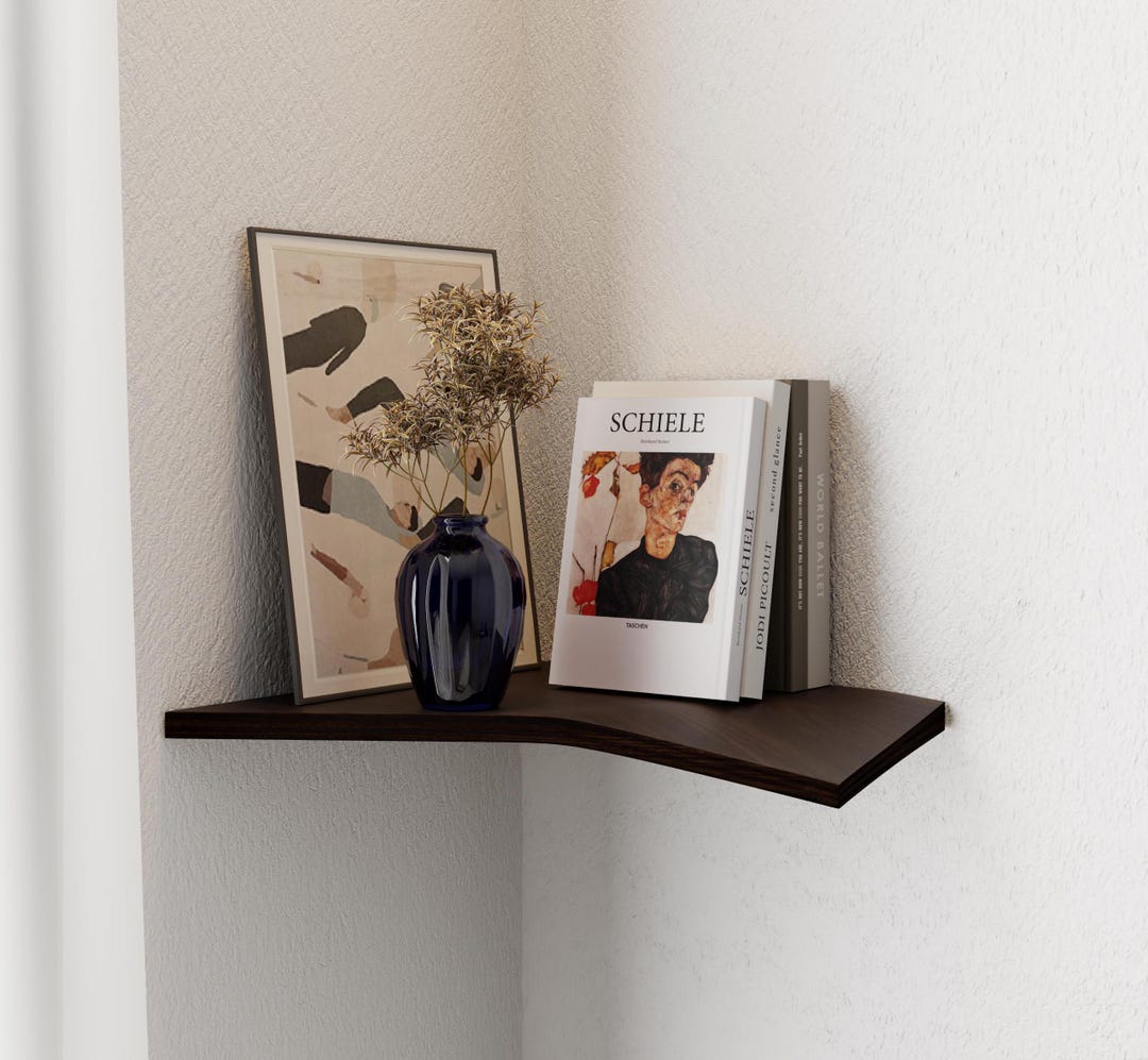 Tool-Tech/Fairmount Home Ideas Natural Solid Wood Corner Shelf – Wall Mounted Storage Unit