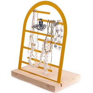 Jewelry display rack organizer tree holder, free stand storage tray for necklace bracelet ring watch earring